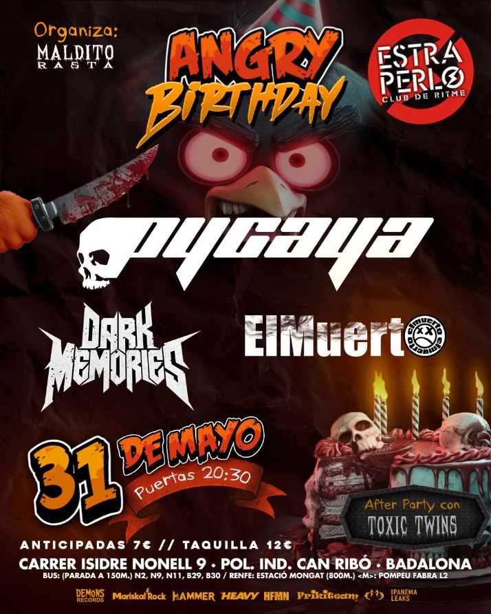 El Angry Birthday el sábado 31 en Badalona