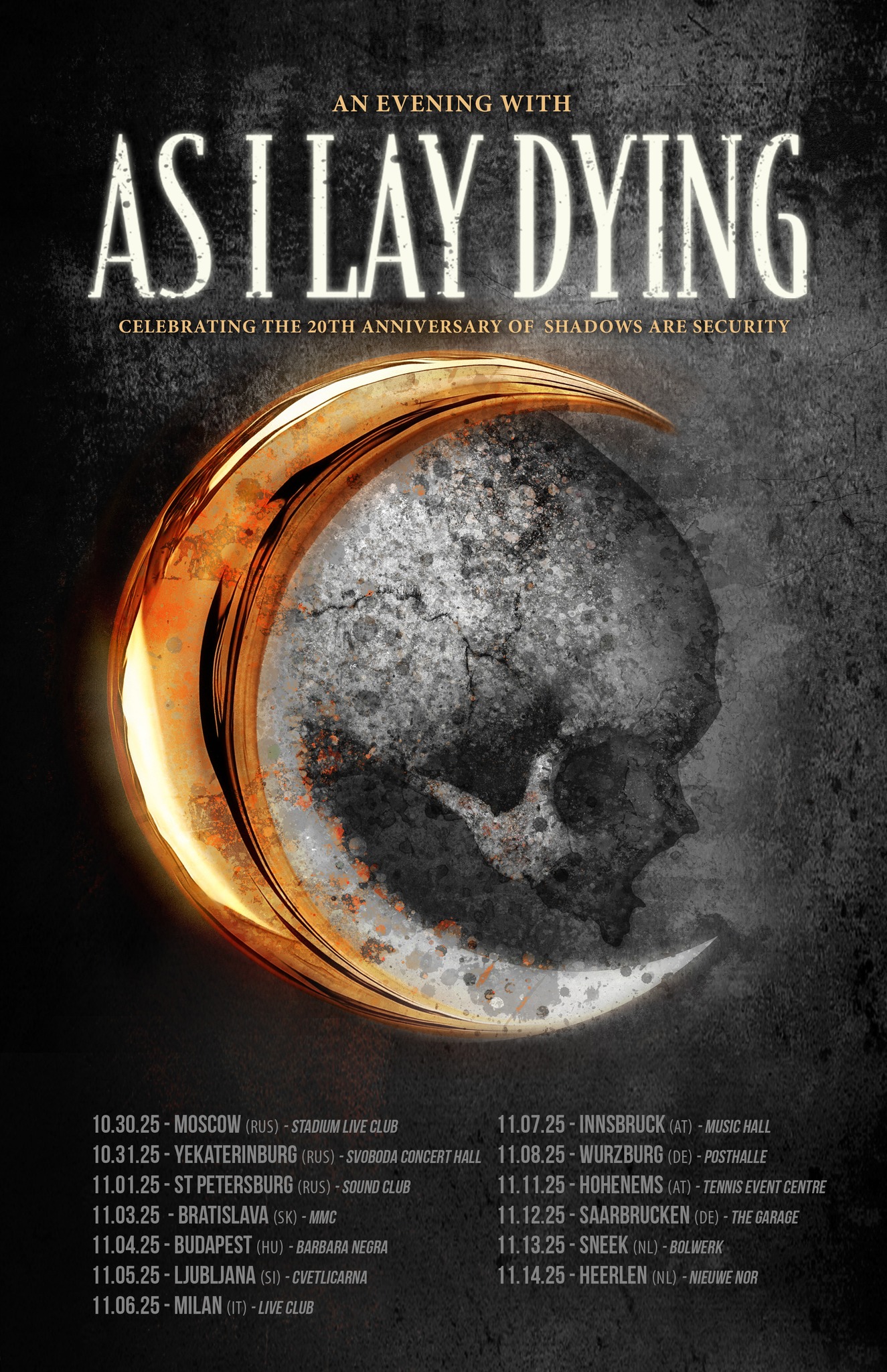 As I Lay Dying, han anunciado una gira europea para octubre/noviembre de 2025