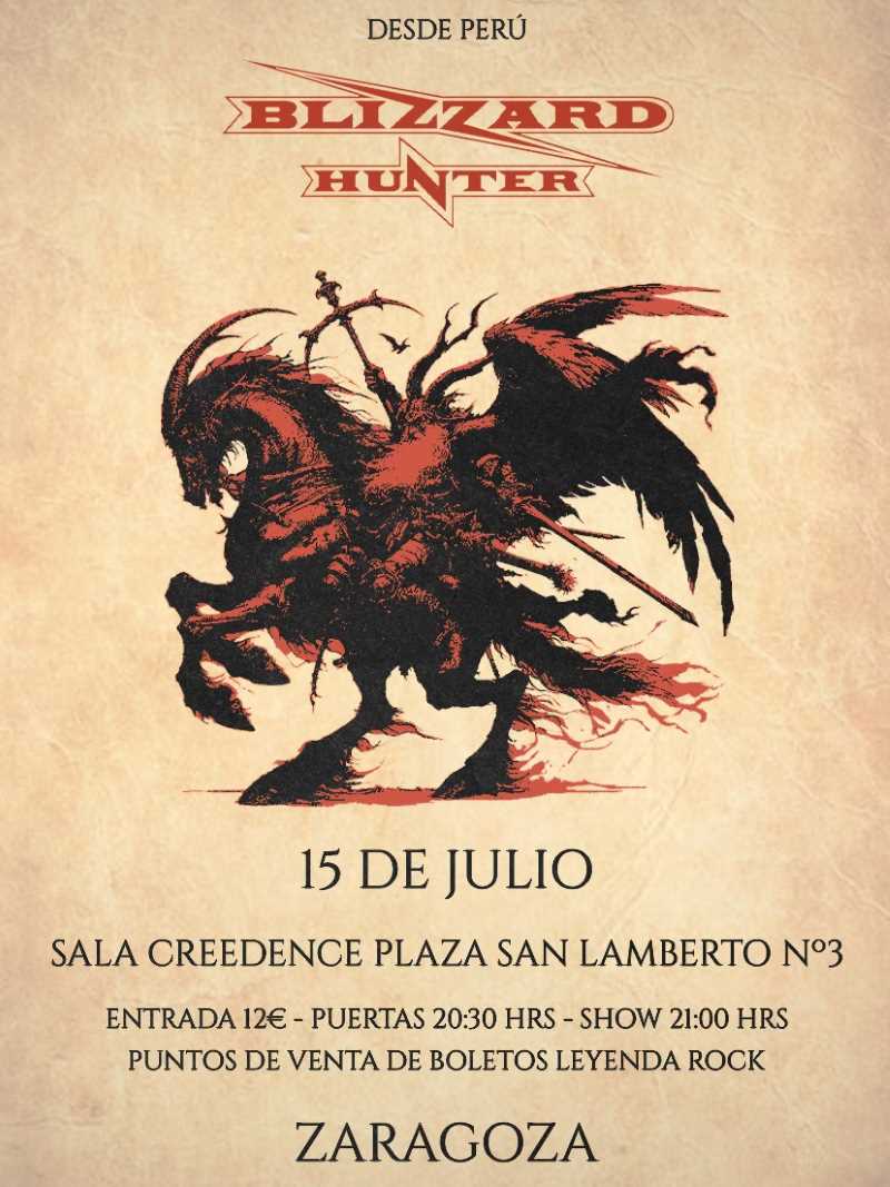 Los peruanos Blizzard Hunter el 15 de julio en Zaragoza