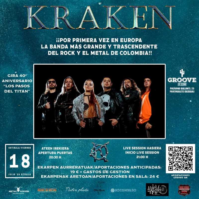 Los colombianos Kraken se presentan en Estudios Groove de Portugalete el 18 de julio