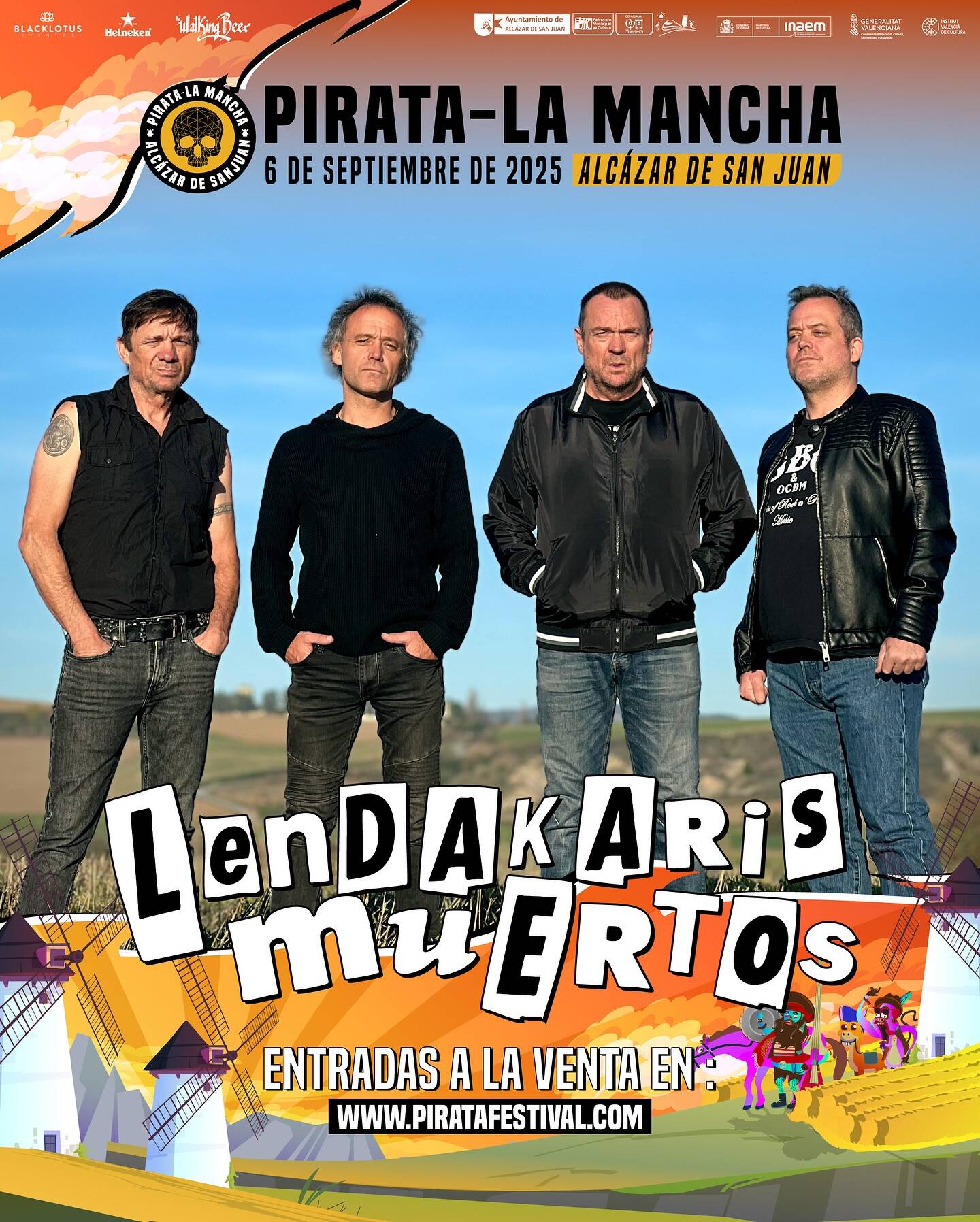 Lendakaris Muertos encabeza el Festival Pirata La Mancha 2025 de Alcázar de San Juan