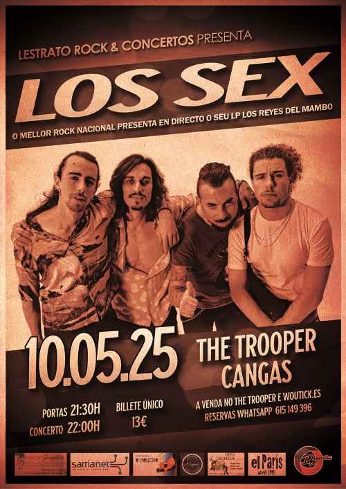 Los Sex llegan a Cangas do Morrazo mañana sábado 10 de mayo de 2025 a The Trooper para presentar su nuevo disco.