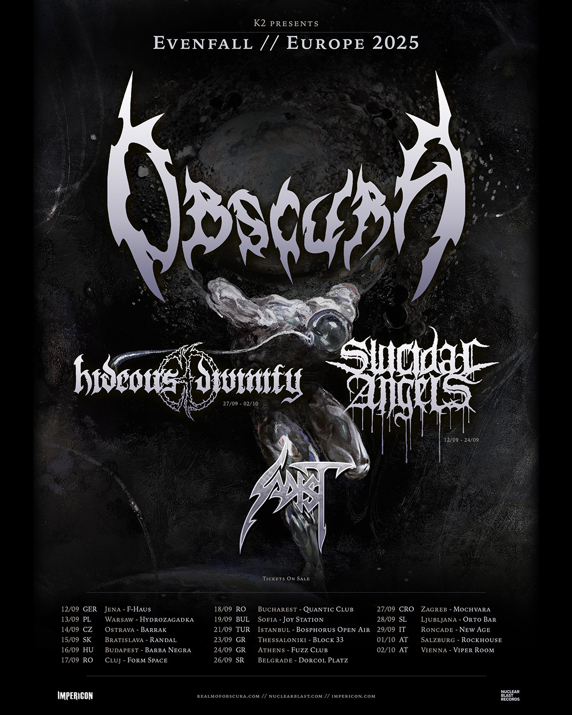 Obscura se complacen en anunciar la tercera etapa de su gira mundial «A Sonication World Tour»