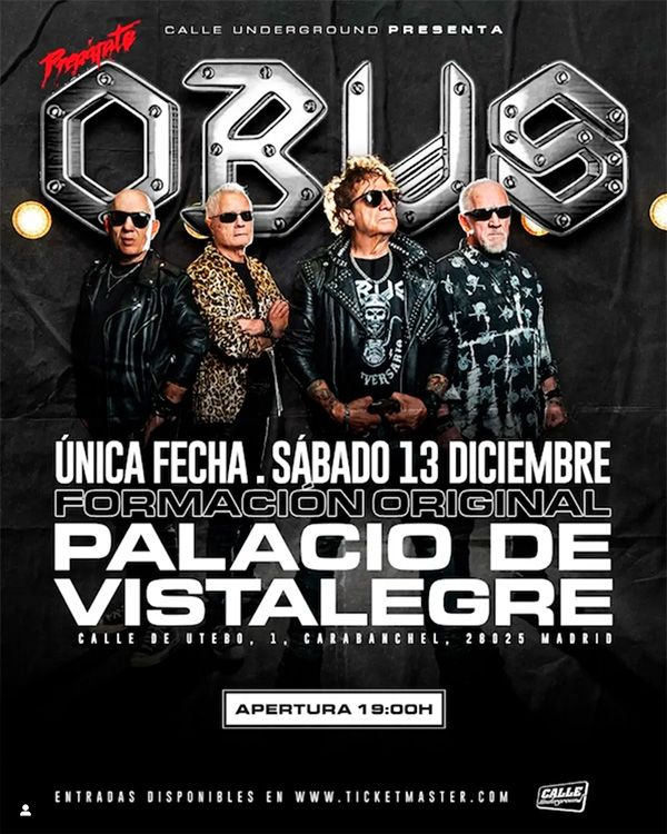A la venta las entradas para el concierto de reunión de Obús en Madrid