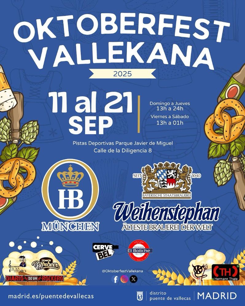 Regresa la Oktoberfest Vallekana, la fiesta de la cerveza de Vallecas (Madrid).