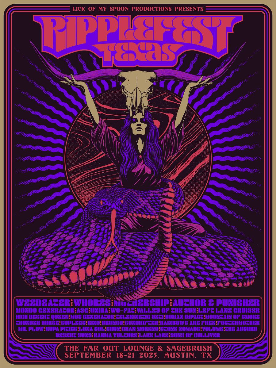 Completo el cartel del Ripplefest Texas 2025 para el próximo mes de septiembre en Austin (Texas, Estados Unidos).