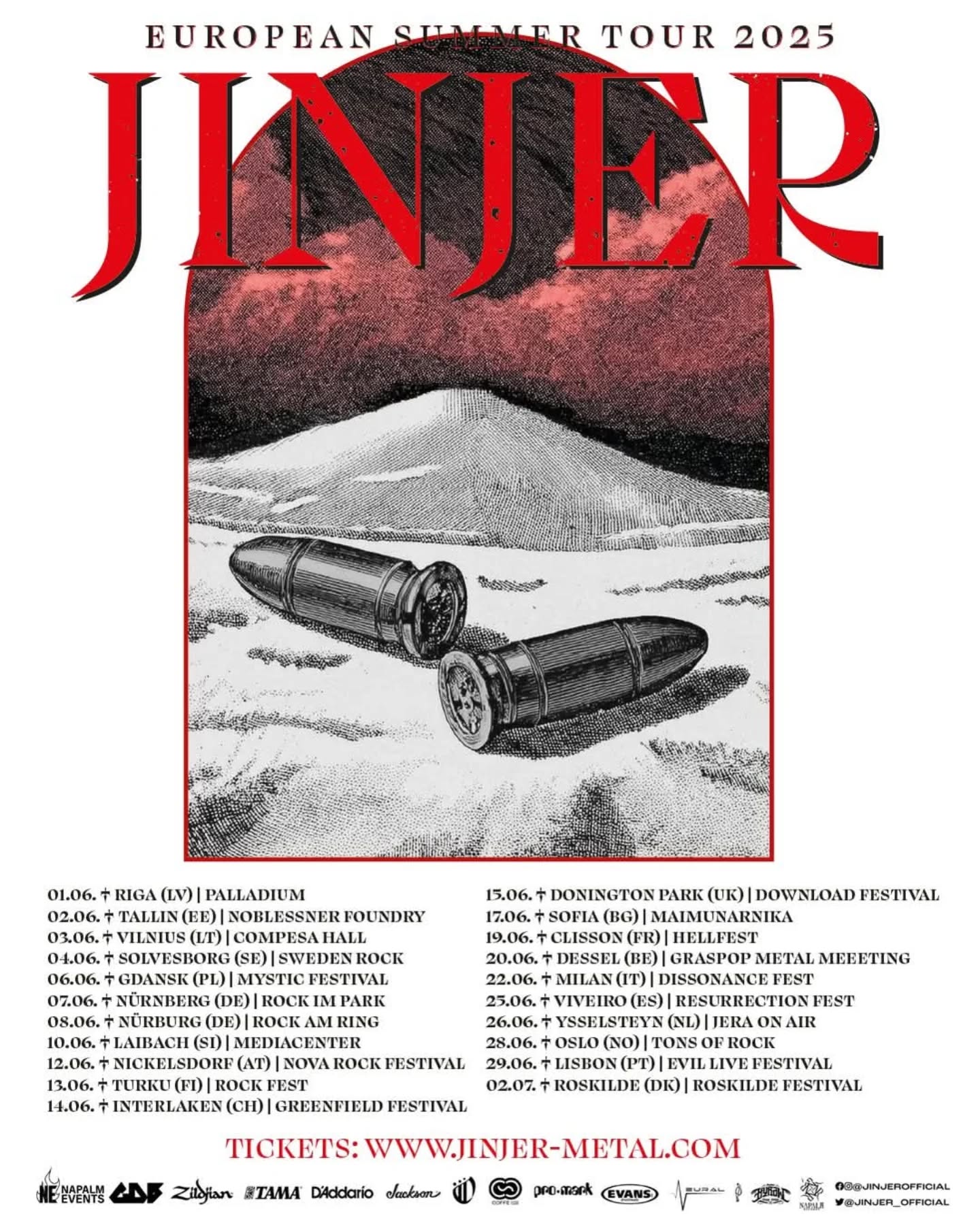  Jinjer se complace en anunciar una gira de un mes por Europa