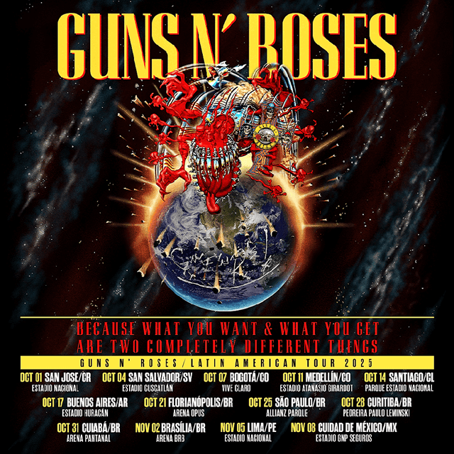 Guns N’ Roses anuncia la segunda etapa de su gira en 2025 con más fechas en Latinoamérica