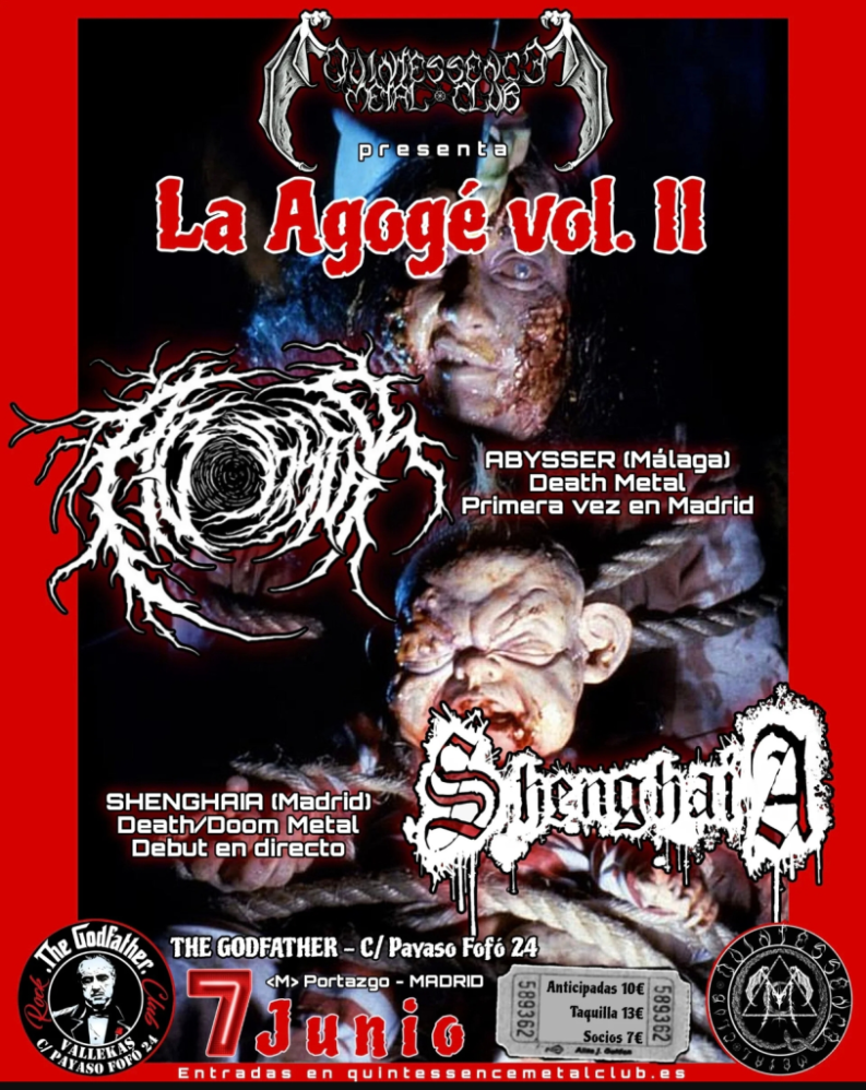 Concierto de Metal Extremo en Madrid llamado Agogé II, el próximo día 7 de junio en The Godfather en Vallekas (Madrid).