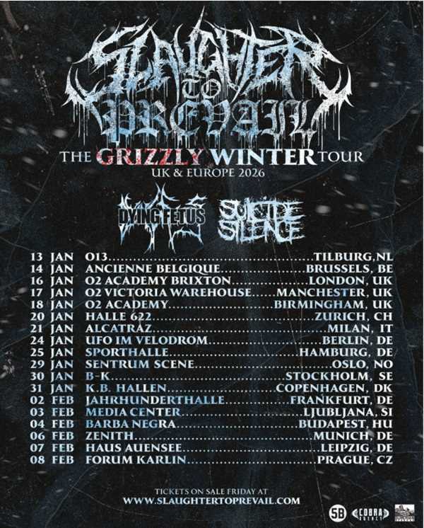 Fechas de la gira europea Slaughter To Prevail