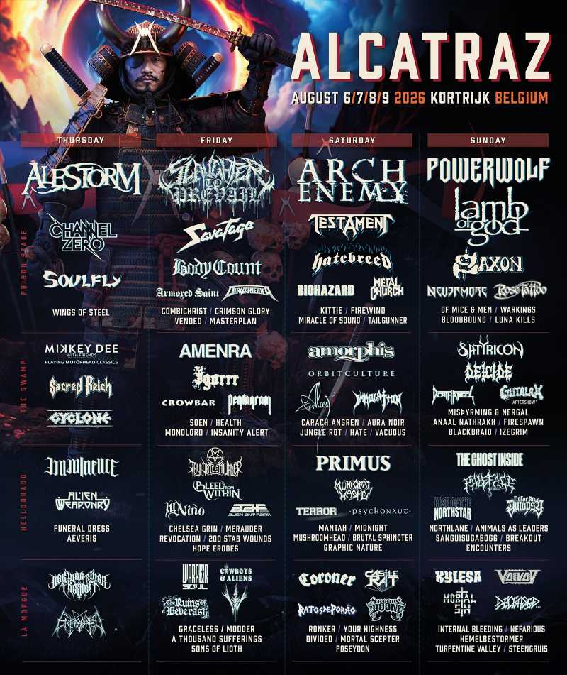 Cambios de bandas en el festival belga del Alcatraz en su próxima edición en 2026