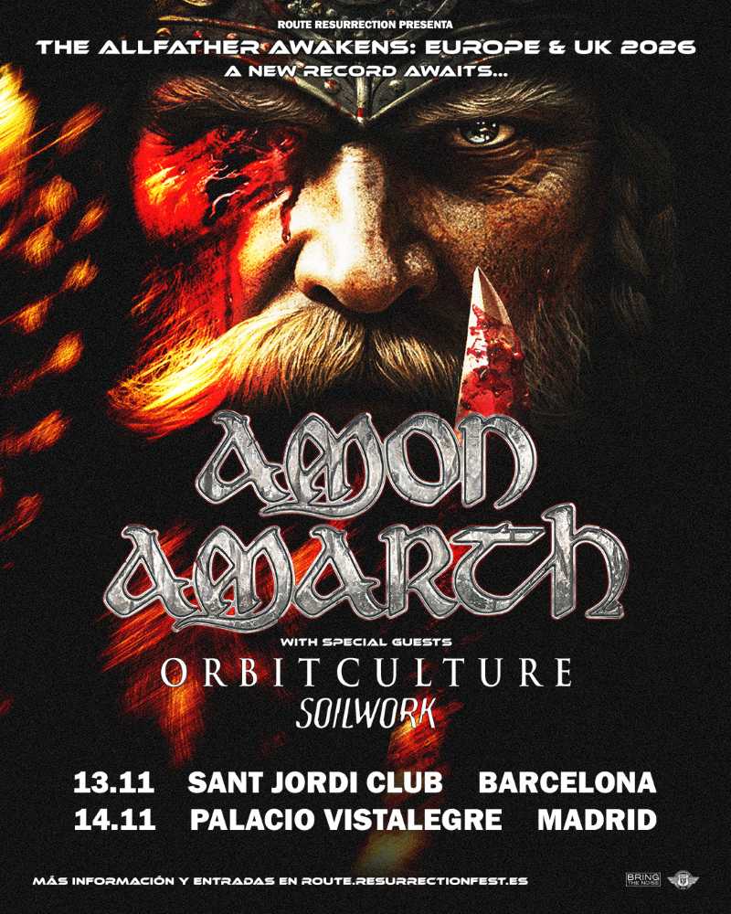 Amon Amarth confirma fechas en Barcelona y Madrid para noviembre de 2026