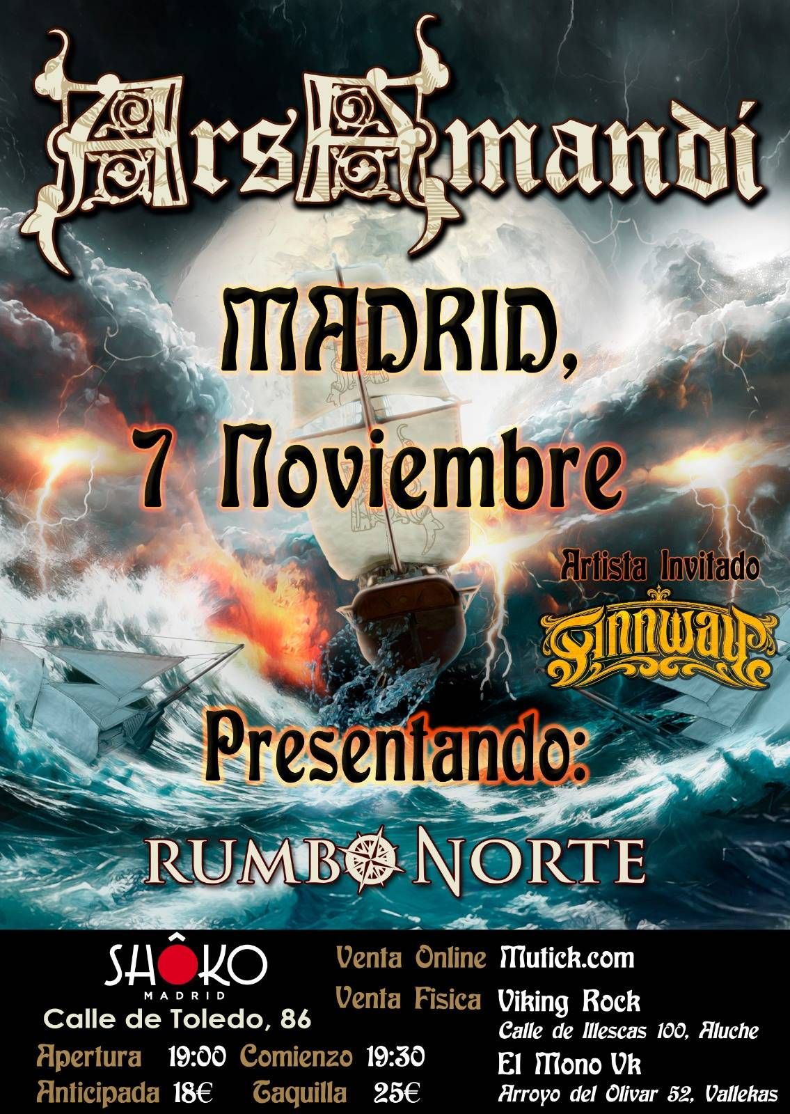 Este próximo viernes 7 de noviembre Ars Amandi regresa en concierto a Madrid, con su concierto en la Sala Shoko de Madrid.