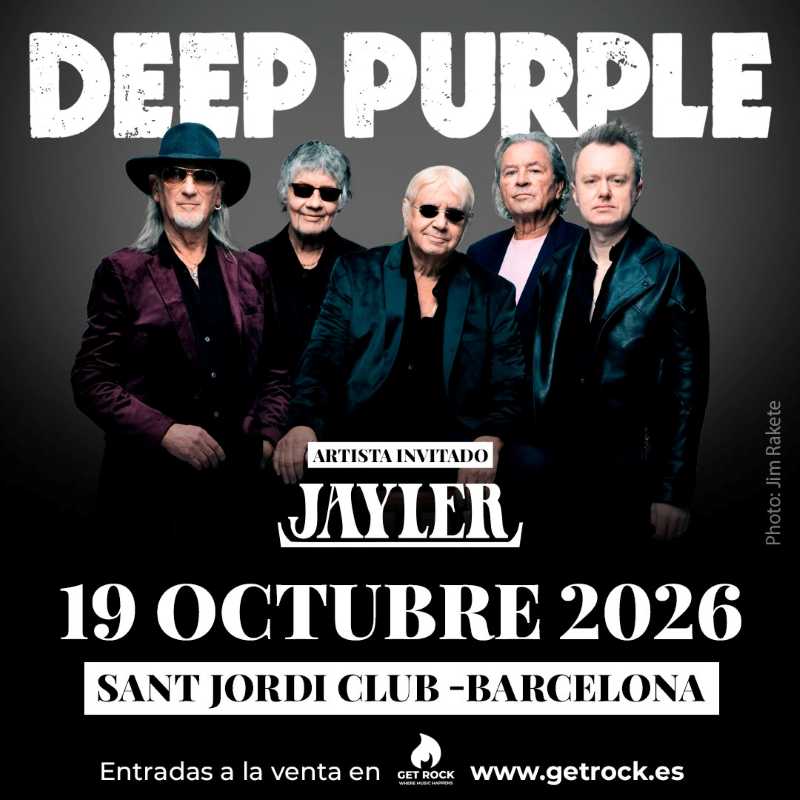 Anuncio del concierto de Deep Purple en Barcelona para el 19 de octubre de 2026
