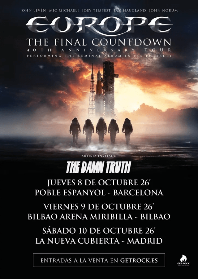 Gira ibérica de Europe con motivo del aniversario del mítico «The Final Countdown»