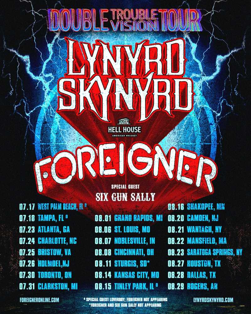 Fechas de la gira conjunta de Foreigner y Lynyrd Skynyrd