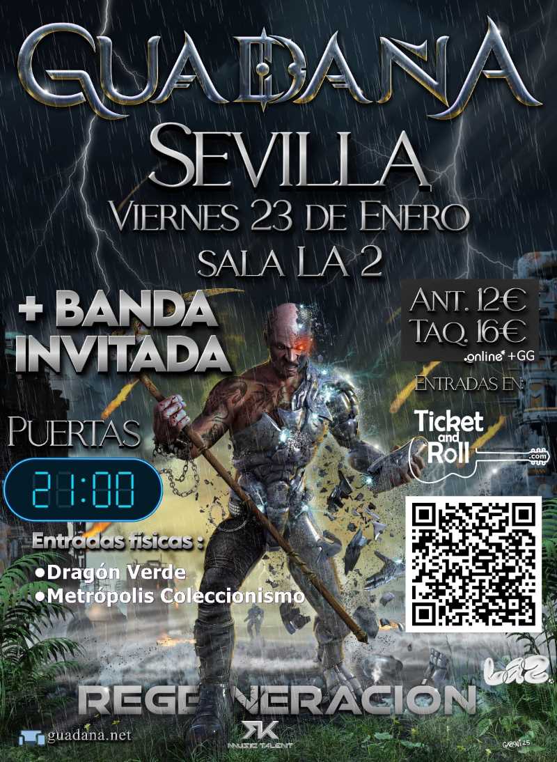 Nuevo concierto de Guadaña en Sevilla el próximo día 23 de enero de 2026