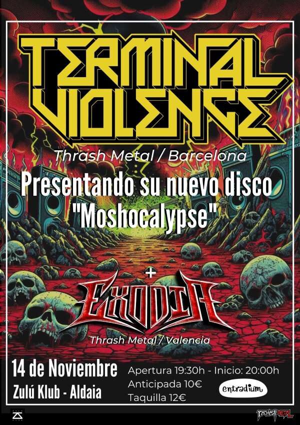 Terminal Violence visitará Valencia el próximo viernes 14 de noviembre en concierto en la Sala Zulú Klub de Aldaia.