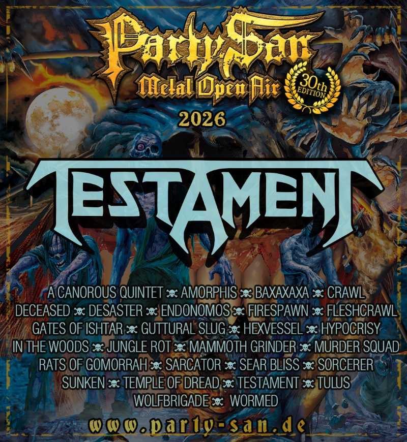 Testament anunciados en el Party San Open Air 2026