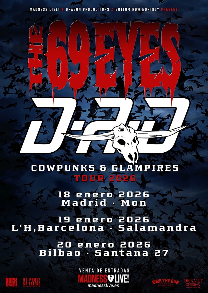 Doble dosis de Hard Rock con The 69 Eyes y D-A-D a mediados de enero