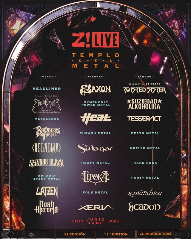 Distribución por días del cartel actual del Z! Live