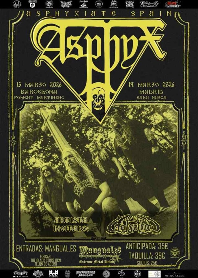 Fechas de la gira de la brutal banda Asphyx en marzo