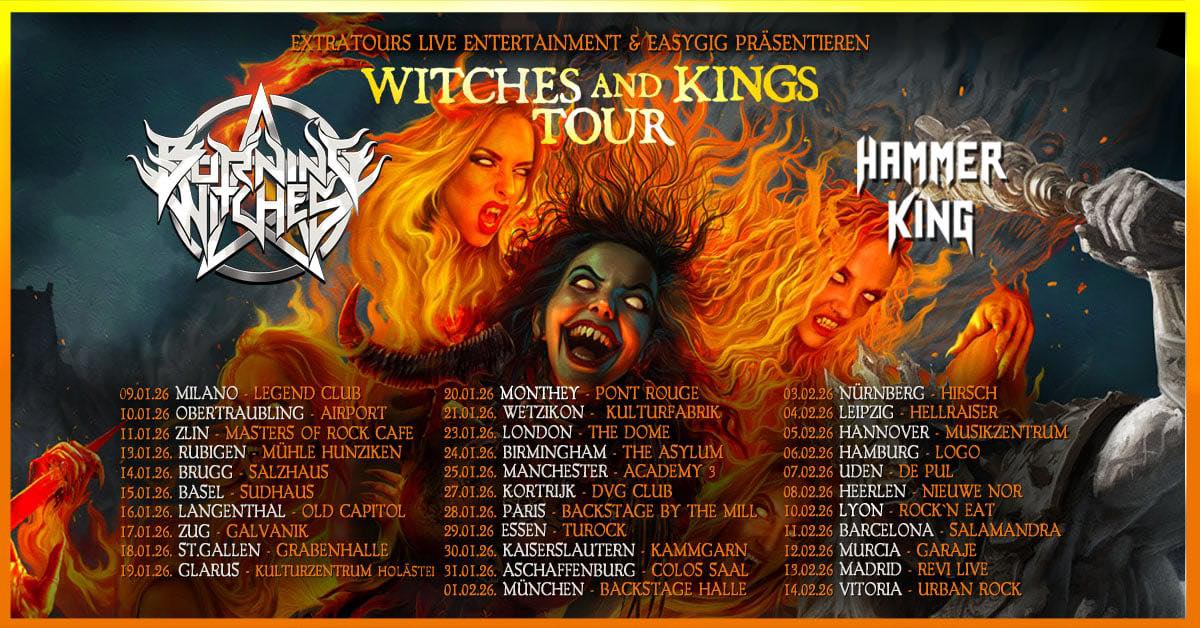 Próximas fechas del «Inquisition Tour» de las Burning Witches