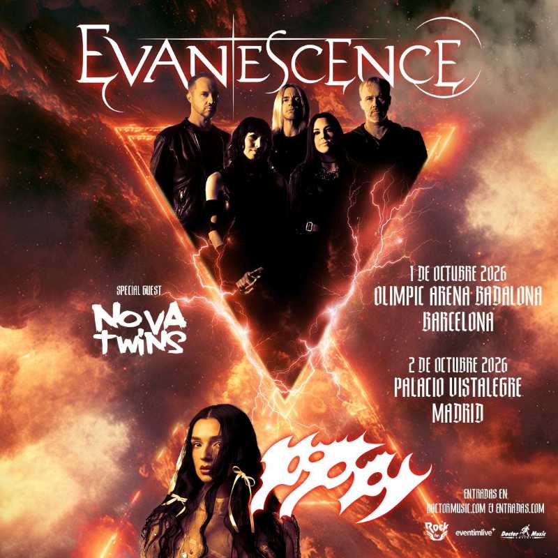 Evanescence confirma conciertos en Badalona y Madrid en octubre de 2026