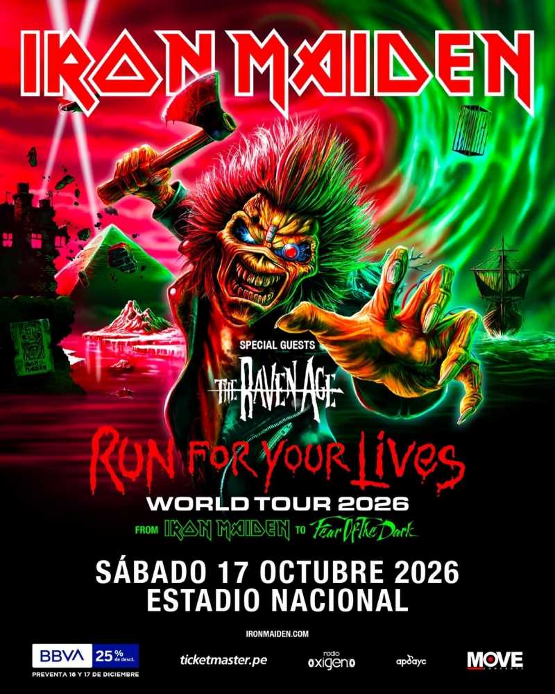 Iron Maiden visitará Lima (Perú), el 17 de octubre