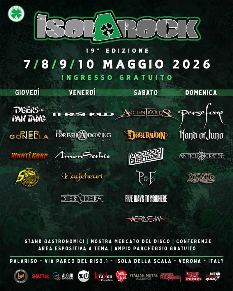 Siguen las confirmaciones del Isola Rock 2026 de Verona (Italia)