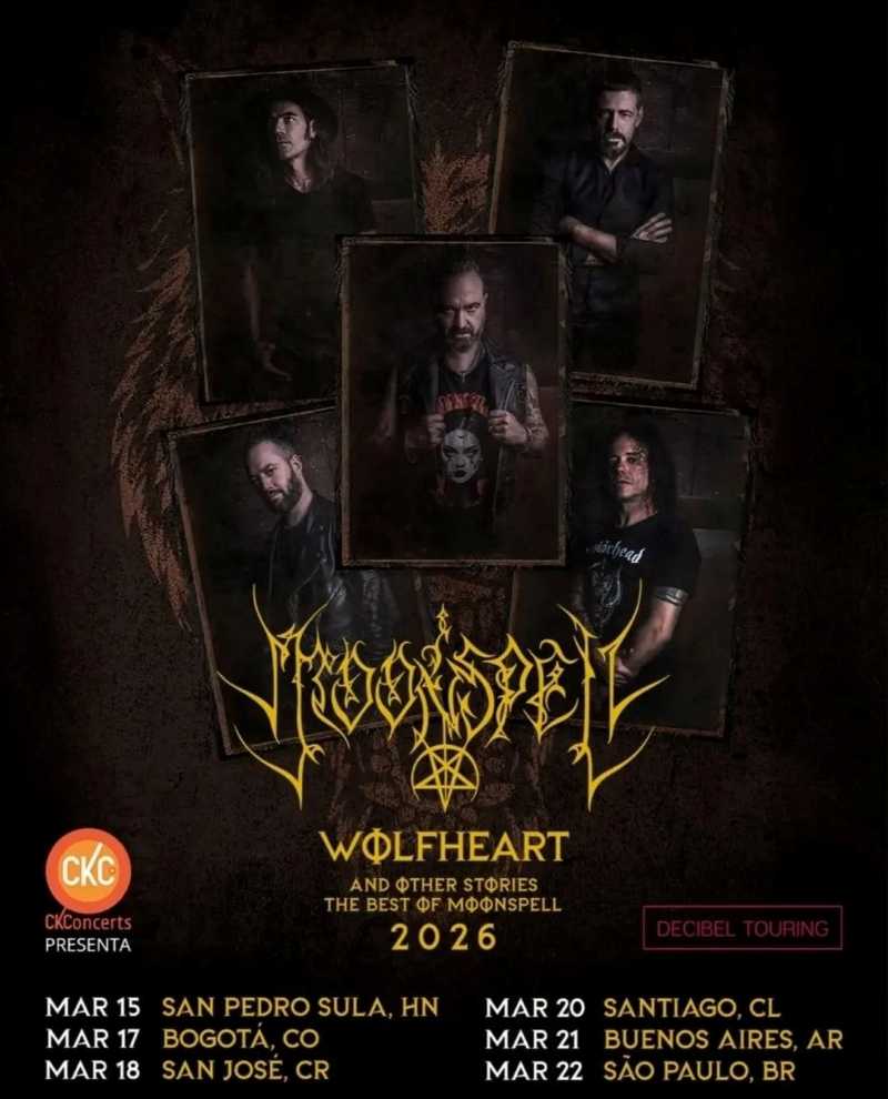 Gira suramericana de Moonspell en marzo de 2026