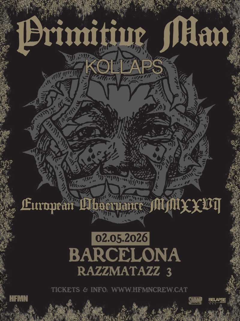 Primitive Man también visitará Barcelona el 2 de mayo de 2026