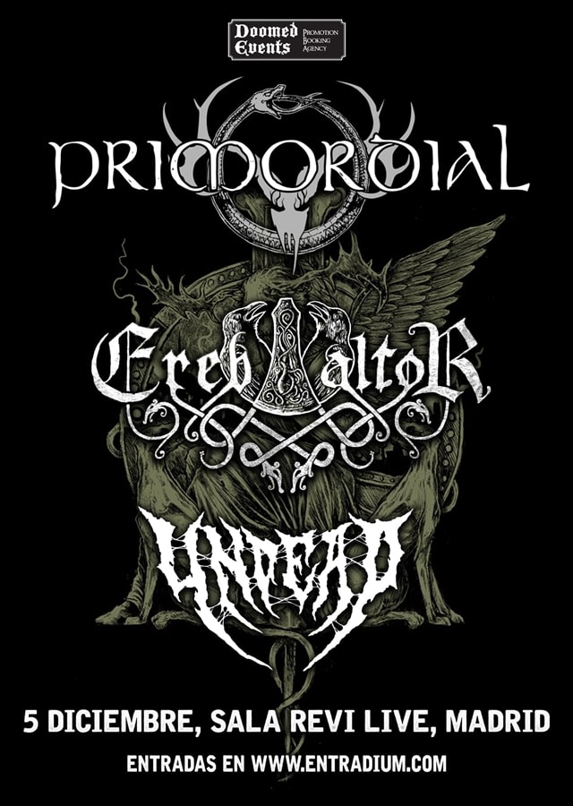 Primordial y Ereb Altor se presentarán en la Sala Revi Live madrileña en un espectáculo de metal/rock extremo único