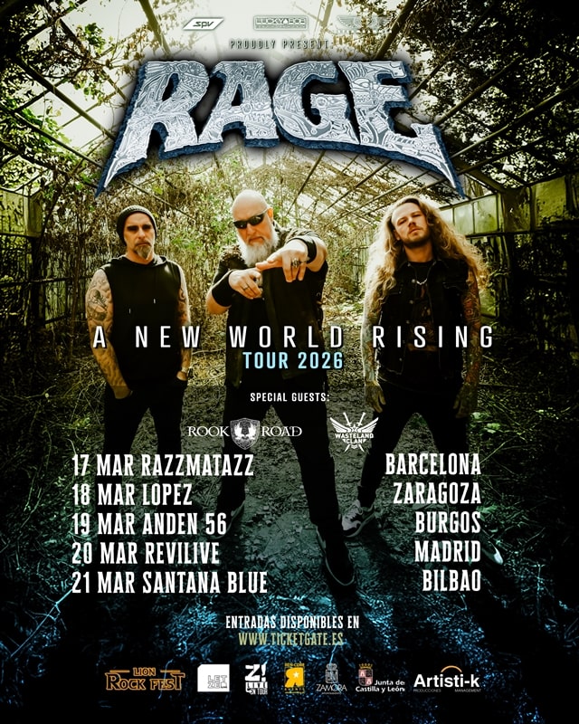 Rage anuncia los horarios de su gira primaveral en españa “A New World Rising Tour 2026”