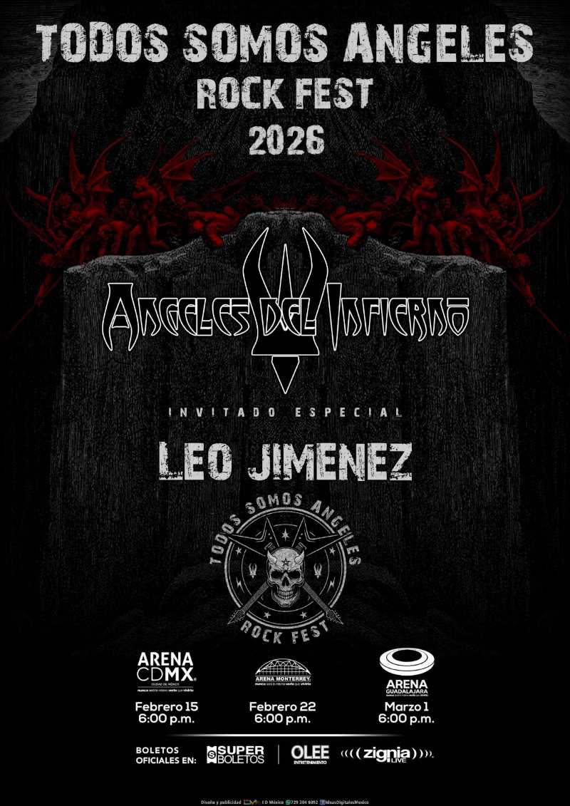 Leo Jimenez con Ángeles del Infierno en Todos Somos Angeles Rock Fest
