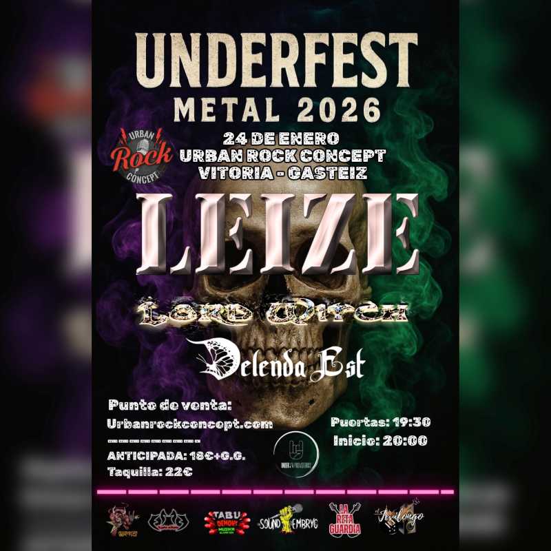 Cartel publicado del Underfest Metal 2026 en Vitoria
