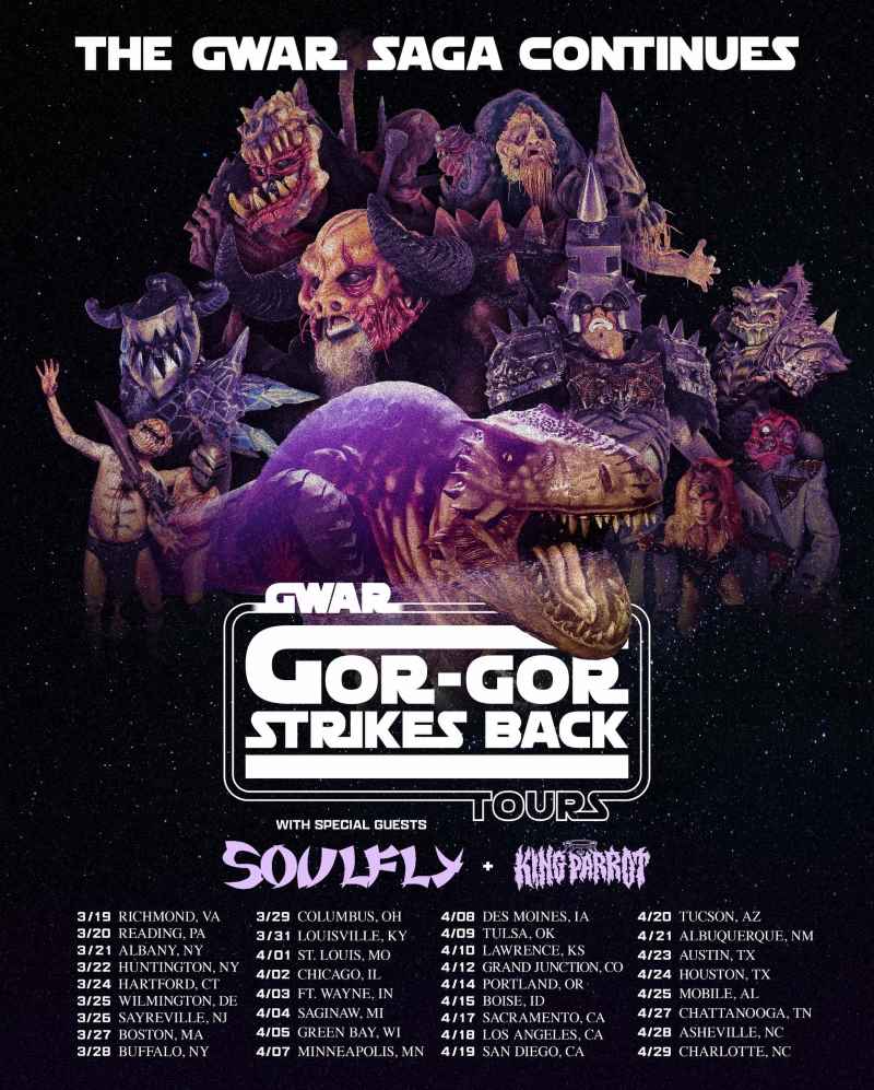 Gwar ha anunciado la gira «The Gor Gor Strikes Back Tour», un tour de seis semanas por Estados Unidos.