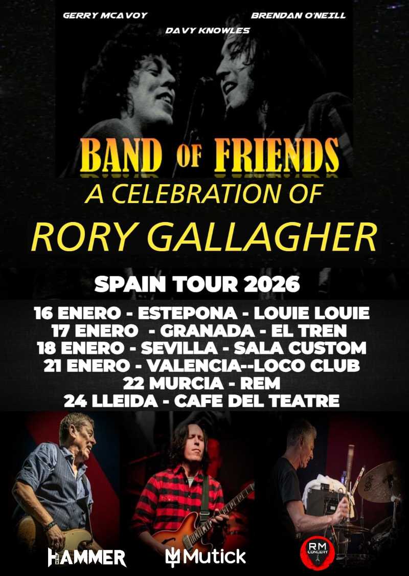 Vuelven en gira en enero Band Of Friends, la esencia de Rory Gallagher