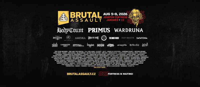 Actualizamos el cartel del Brutal Assault 2026 de la República Checa
