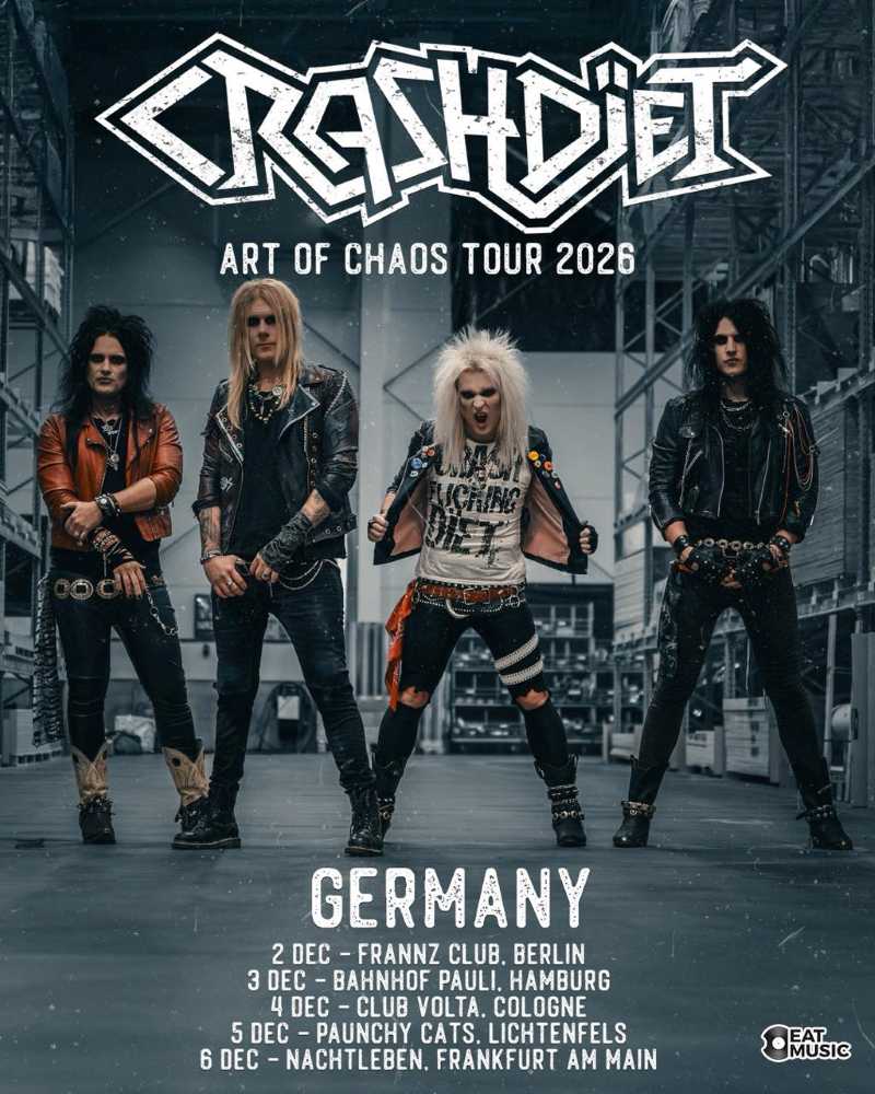 Crashdïet publica fechas de su «Art Of Chaos Tour 2026» en Alemania