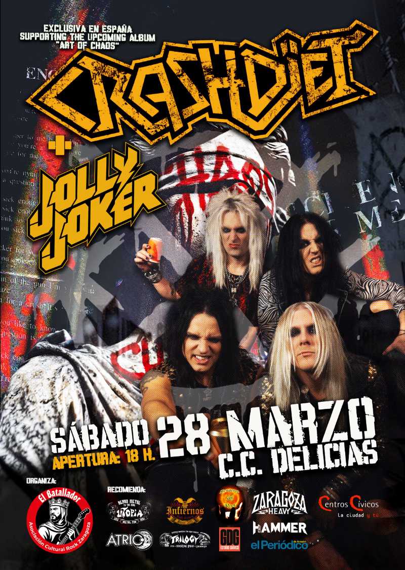 Crashdïet el sábado 28 de marzo en Zaragoza