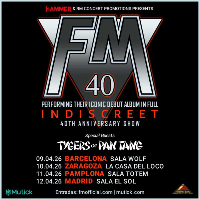 Fechas españolas de FM y su «Indiscreet 40th Anniversary Tour 2026»