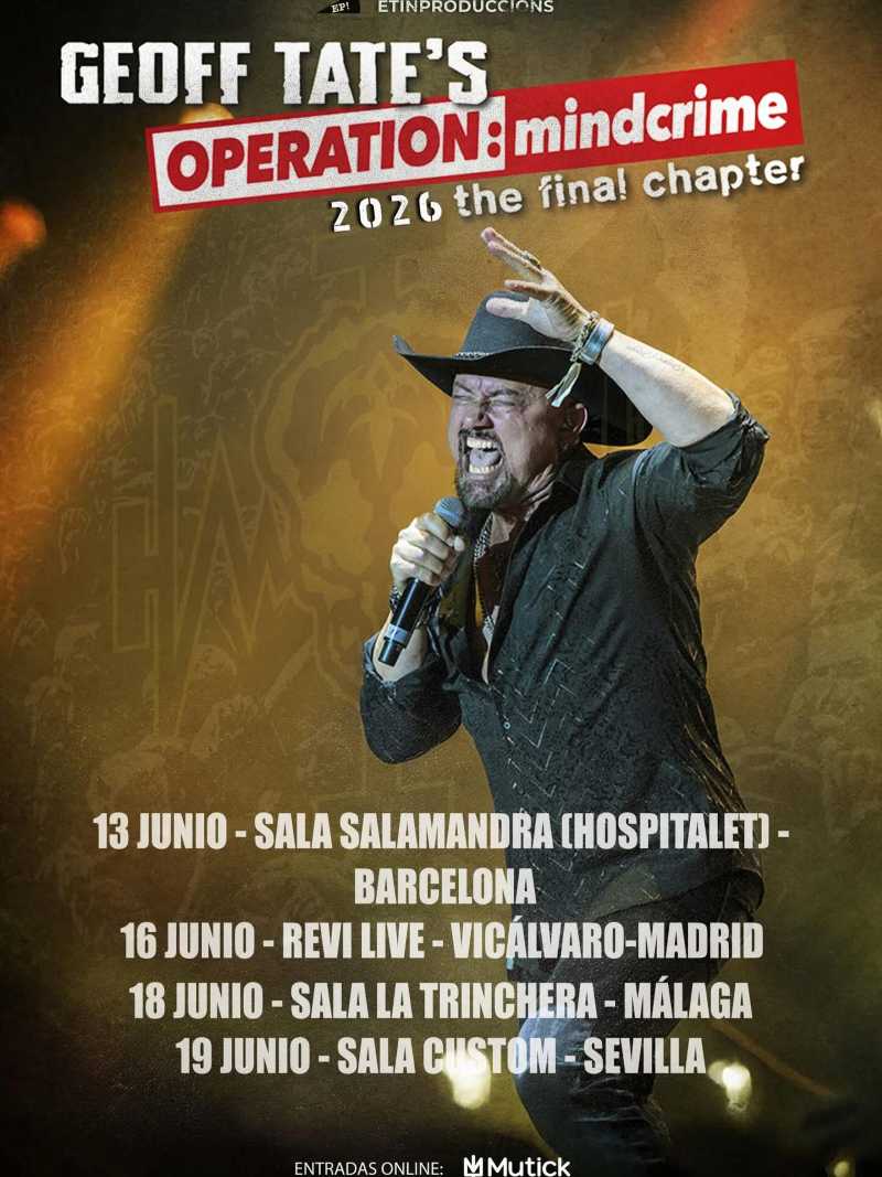 Anuncio del tour de Geoff Tate “Operation Mindcrime – The Final Chapter” para junio de 2026