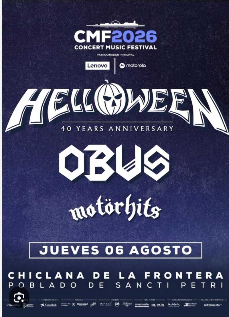 Helloween con Obus y Motörhits en Chiclana (Cádiz) el 6 de agosto