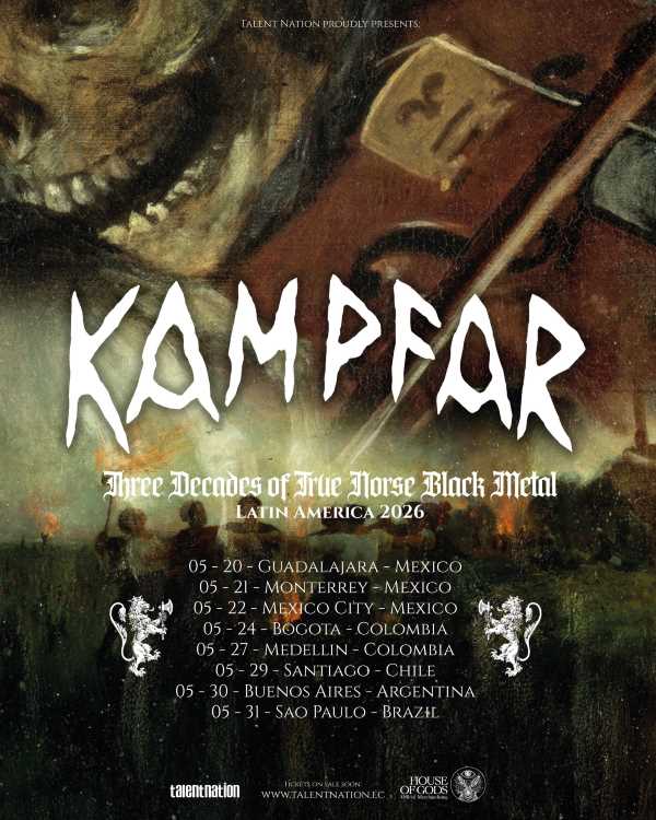 Kampfar se complace en anunciar que se embarcarán en una gira por América Latina el próximo mes de mayo.