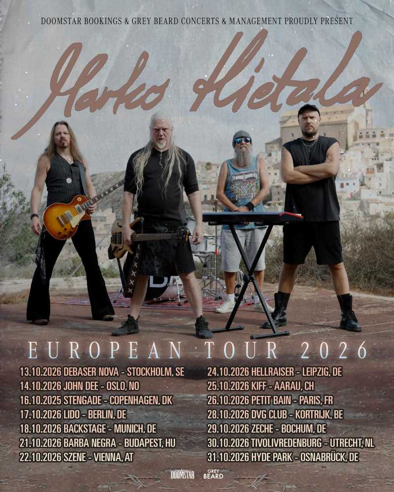Marko Hietala confirma las fechas de su tour europeo para octubre