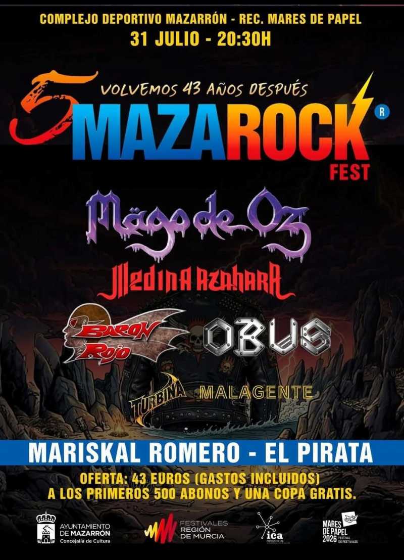 Vuelve el Mazarock Fest 2026, que vuelve tras 43 años