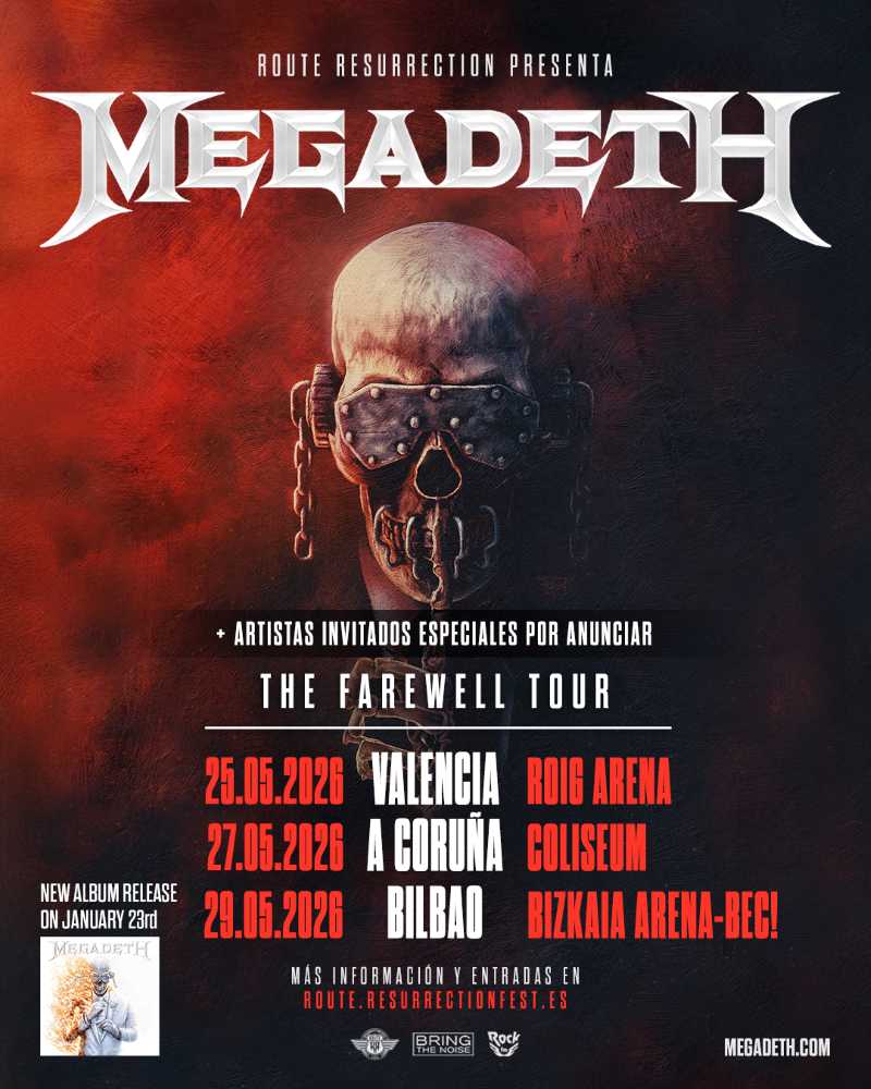 Confirmada la gira de despedida de Megadeth en España