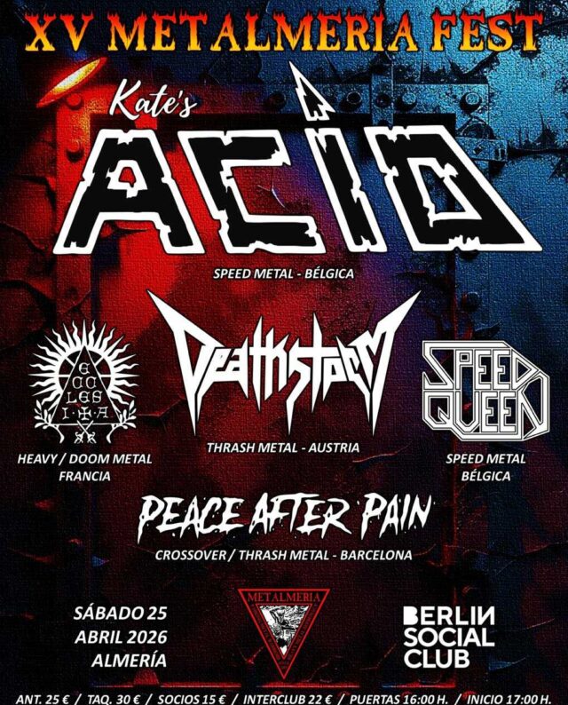 Publicado el cartel del XV Metalmeria Fest para el 25 de abril de 2026
