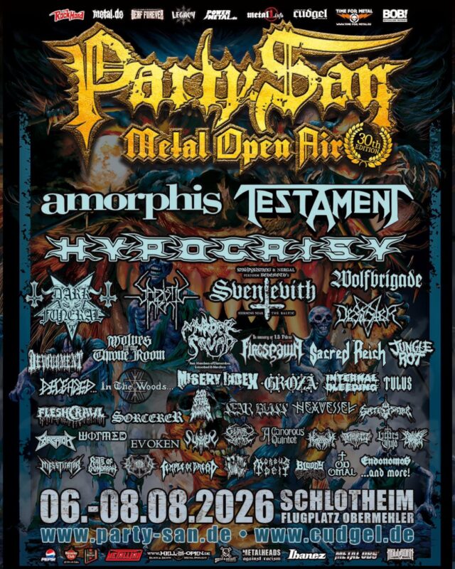 Nuevas confirmaciones de Party.San Open Air 2026 y cancelación de Mammoth Grinder